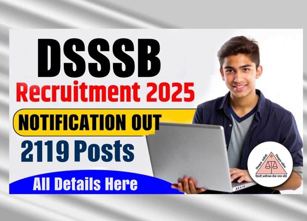 DSSSB Recruitment 2025: Notification Out for 2119 Posts, Apply Online @dsssbonline.nic.in